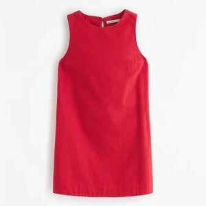 Abercrombie & Fitch Red High-Neck Linen-Blend Mini Dress, size L